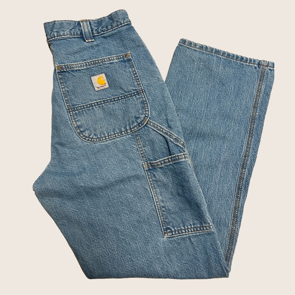 Carhartt WIP Single Knee Loose Straight Carpenter Jeans Light Blue Wash 31 x 30